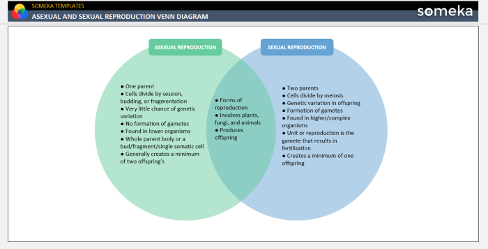 Venn diagram of sexual and asexual reproduction